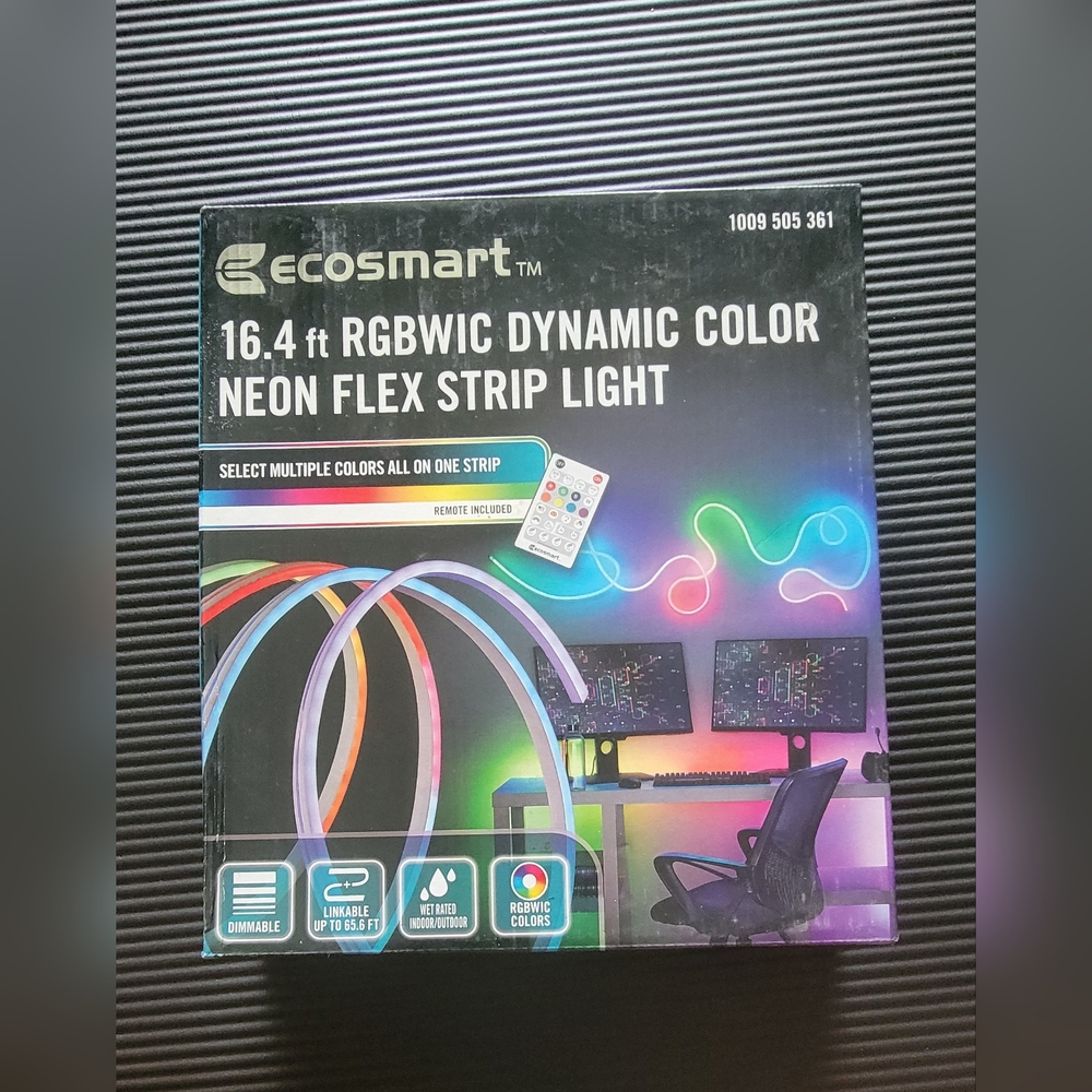 EcoSmart 16.4 ft. RGBWIC Dynamic Color Changing Dimmable Linkable Plug-I…